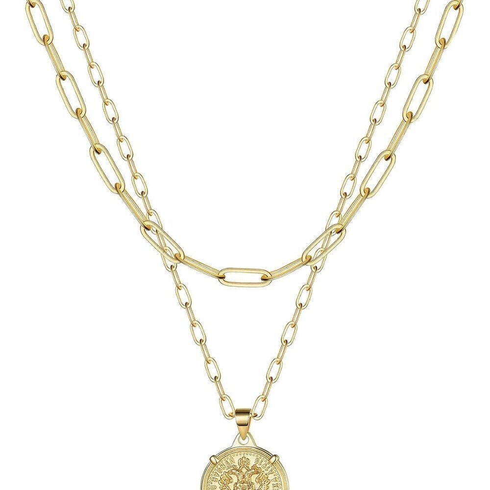 Dainty Gold Choker Necklace 14K Gold Plated Adjustable Layered Chain Jewelry